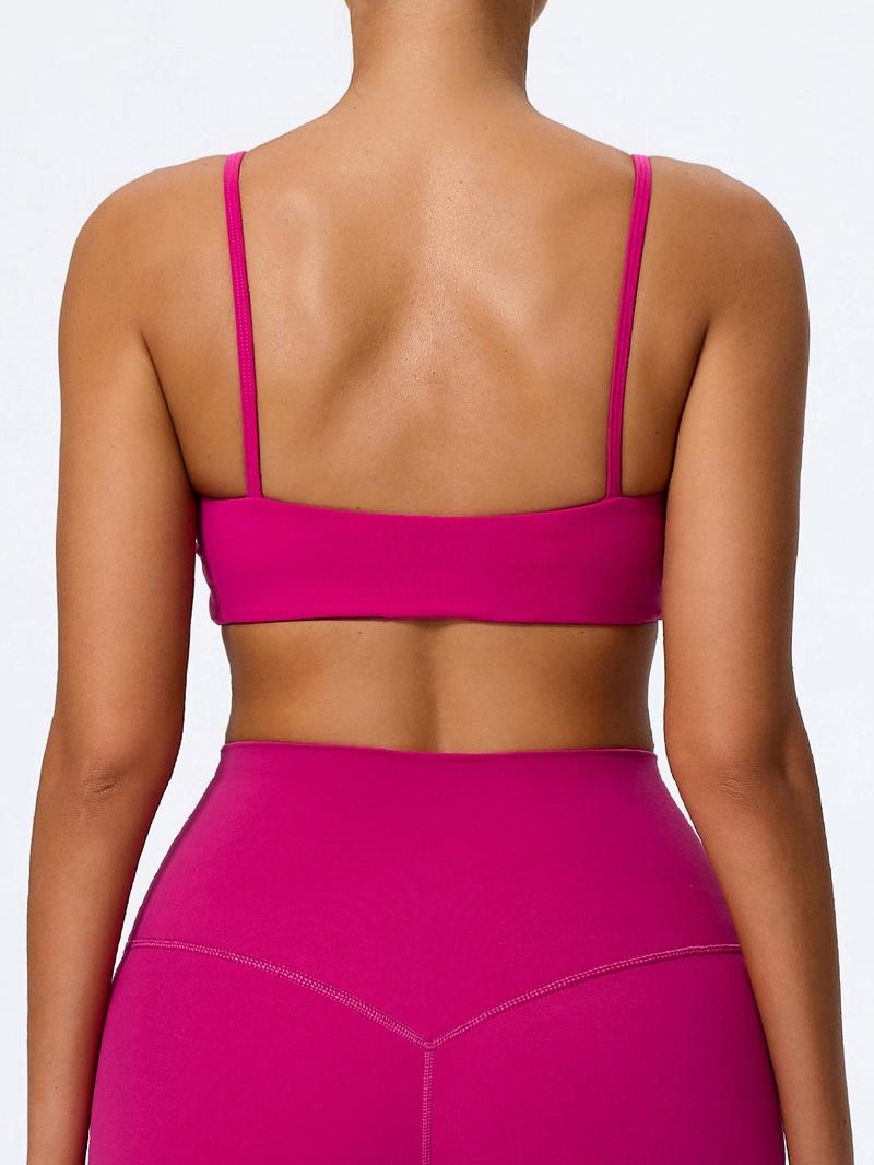 Women's Ultra-Soft Fabric Sports Bra, Tight-Fit Backless Yoga Top, Removable Pads, Ideal for Running & Fitness, Casual Daily Wear