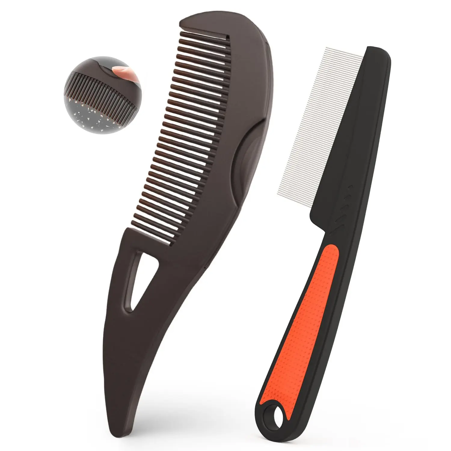 Dandruff Comb, Fine Tooth Scalp Detox Brush, Lice Comb, Unisex Stainless Steel Scalp Massage Tool, Hair Care Instrument