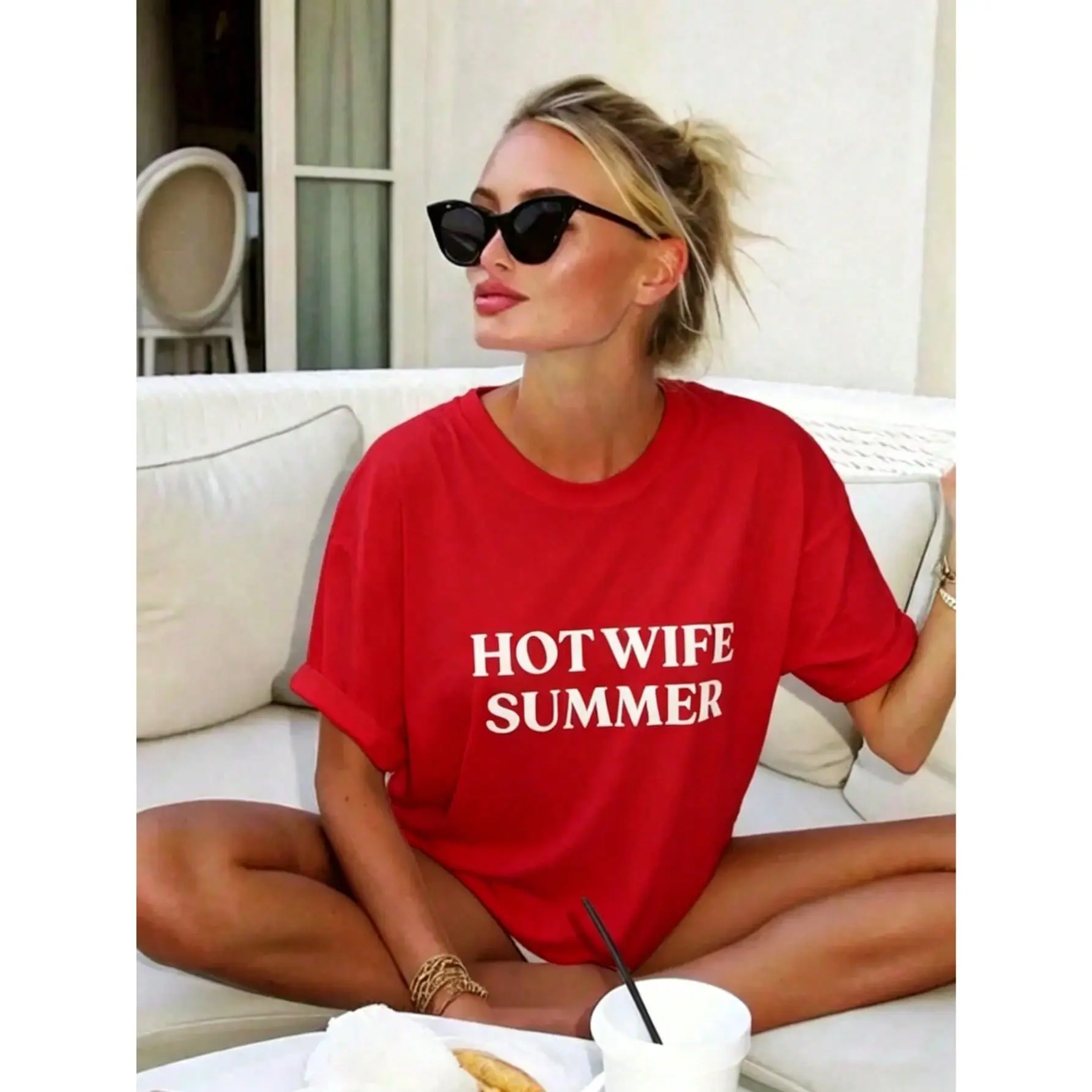 100% Cotton Hot Wife Summer TShirt - Funny Newlywed Shirt | Bachelorette Party Tee | Honeymoon Top | Bride Era2026-Cropped Graphic Tees Women
