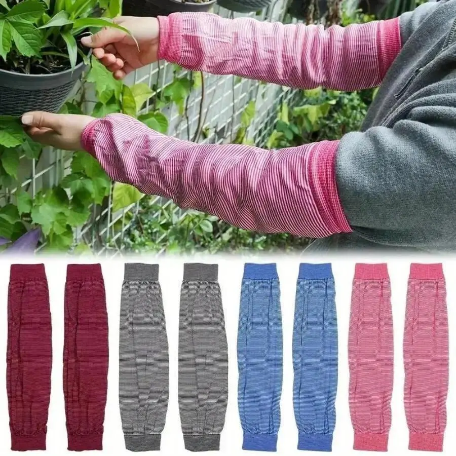 6 Pairs of Extended Men's and Women's Four Seasons Extended Sleeves Large Elastic Sleeves Outdoor Work Labor Protection Sleeves Breathable Comfortable Sleeves Suitable for Work and Household Elastic Knitted