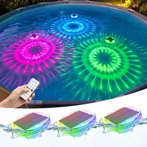Floating Solar Pool Lights(3 Pack), IP68 Waterproof Solar Powered Pool Lights with Remote Control & Timer, 9 Lighting Colors& 3 Modes Floating Light for Inground Above Ground Pool, Hot Tubs