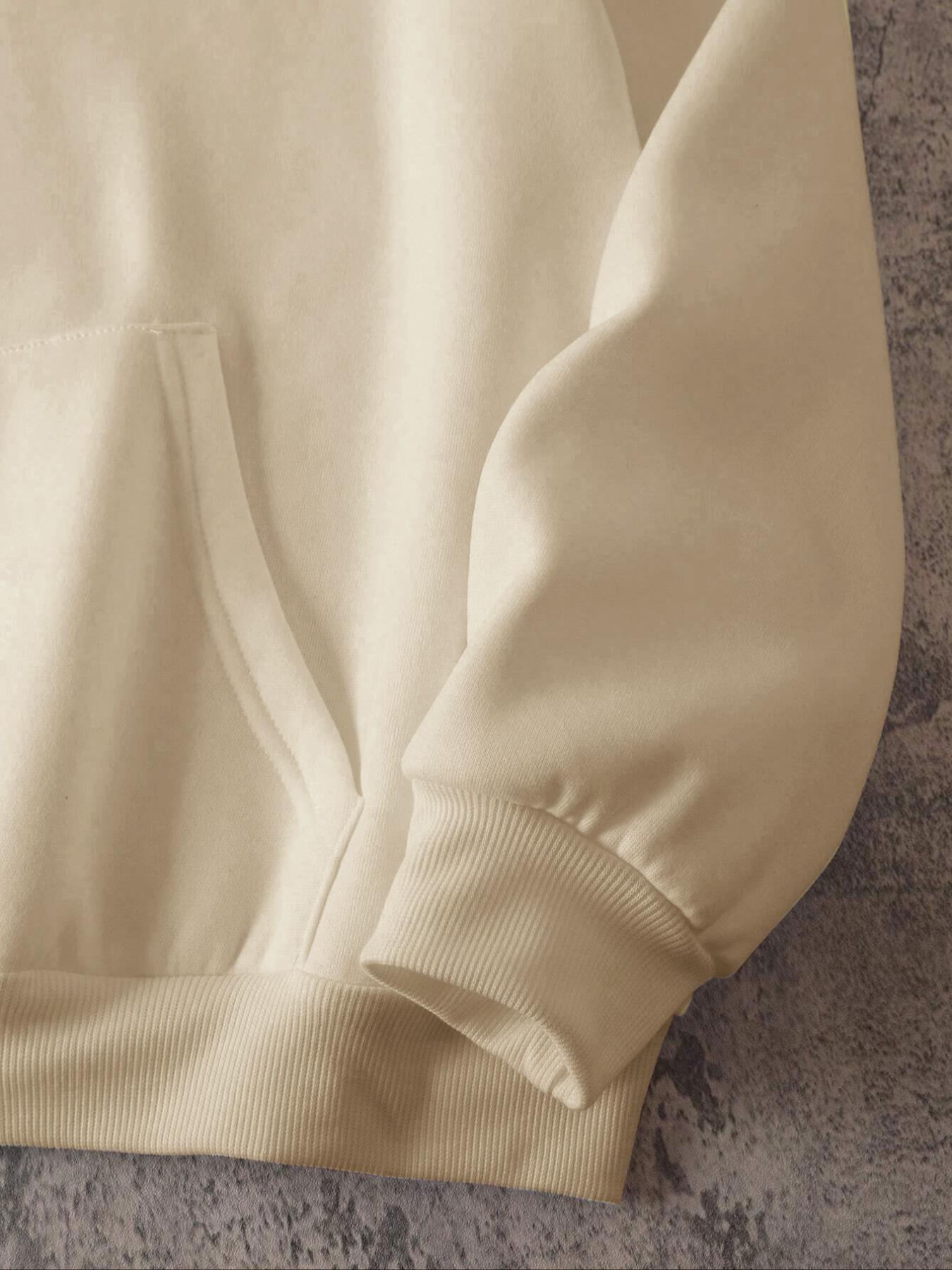 Men's Jesus The Way The Truth The Life Letter Print Knitted Hoodie, Regular Fit Casual Long Sleeve Graphic Hooded Sweatshirt for Daily Wear, Men's Clothes for Fall & Winter