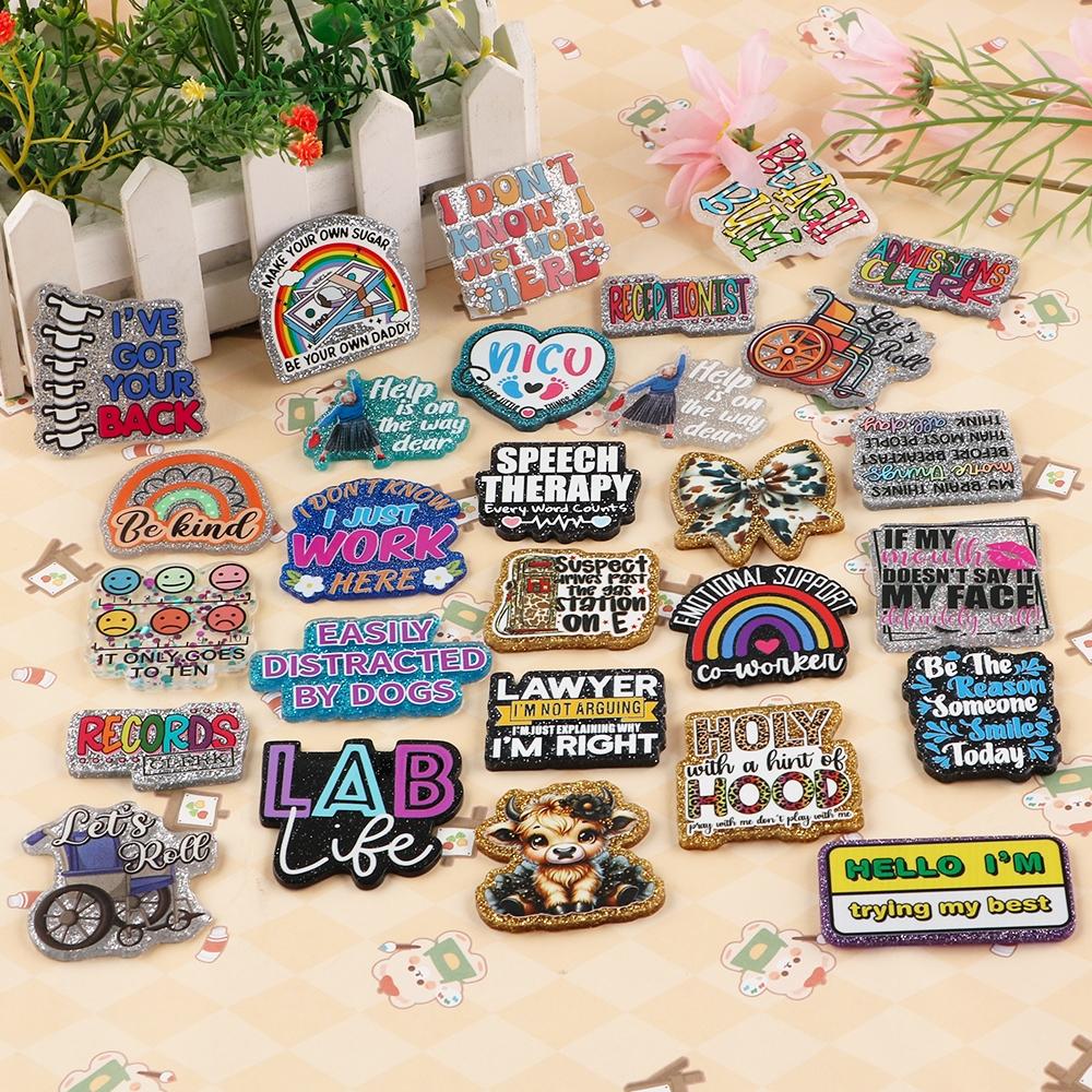 3 Piece Resin Acrylic Flat Back Charms, Multi-Color Heart Rainbow Wheelchair DIY Craft Supplies, Perfect for Badges, Phone Stands, Hair Clips