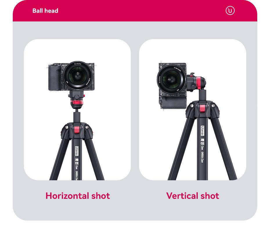 ULANZI Ombra Lightweight Travel Tripod, 59" Professional 5 Section Aluminum Camera Tripod with Claw Super Quick Release Design, for Canon Nikon Sony Cameras DSLR iPhone, Max Load 17lb