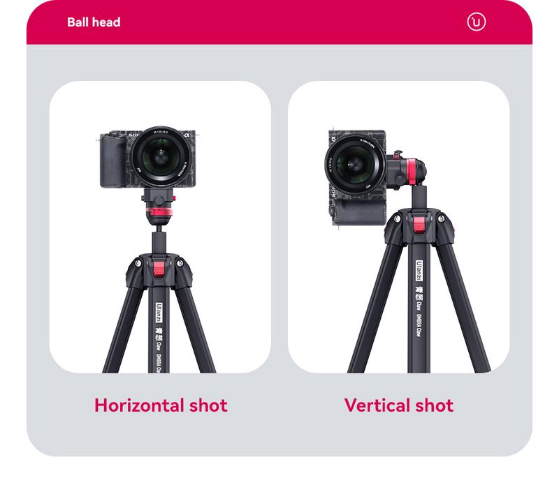 ULANZI Ombra Lightweight Travel Tripod, 59" Professional 5 Section Aluminum Camera Tripod with Claw Super Quick Release Design, for Canon Nikon Sony Cameras DSLR iPhone, Max Load 17lb