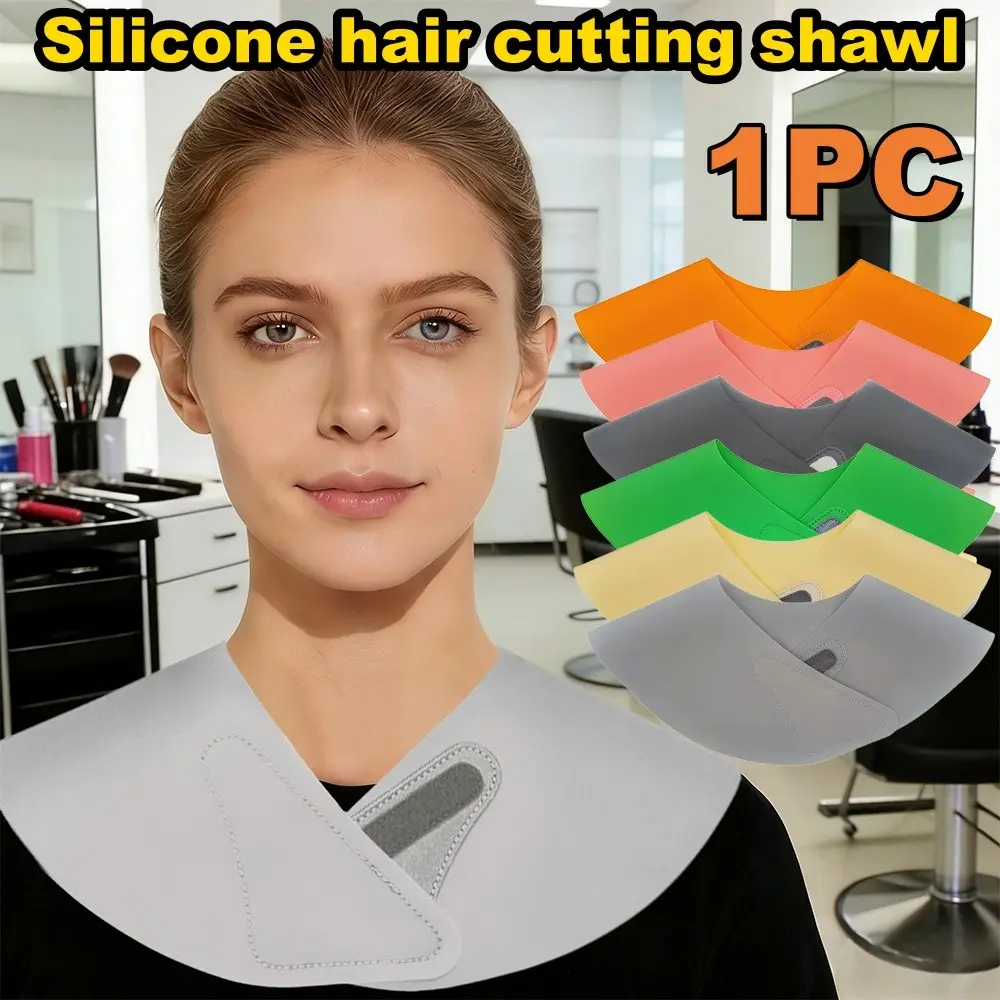 1pc Silicone Shawl Perming Scarf, Essential for Hairdressing, Non-Hair-Sticking, Easy to Clean, Adjustable Neck Strap, Hair Cutting & Oil Treatment