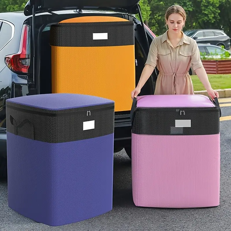 Large Moving Bag, Waterproof Zippered Storage Bag, Durable Reusable Moving and Home Organization Bag, Random Card Design