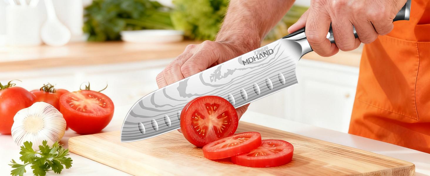 18PCS Kitchen Knife Set, Professional Chef Knife Set with Roll Bag, High Carbon Stainless Steel Japanese Knives, Full Tang Pakkawood Handle, Ultra Sharp