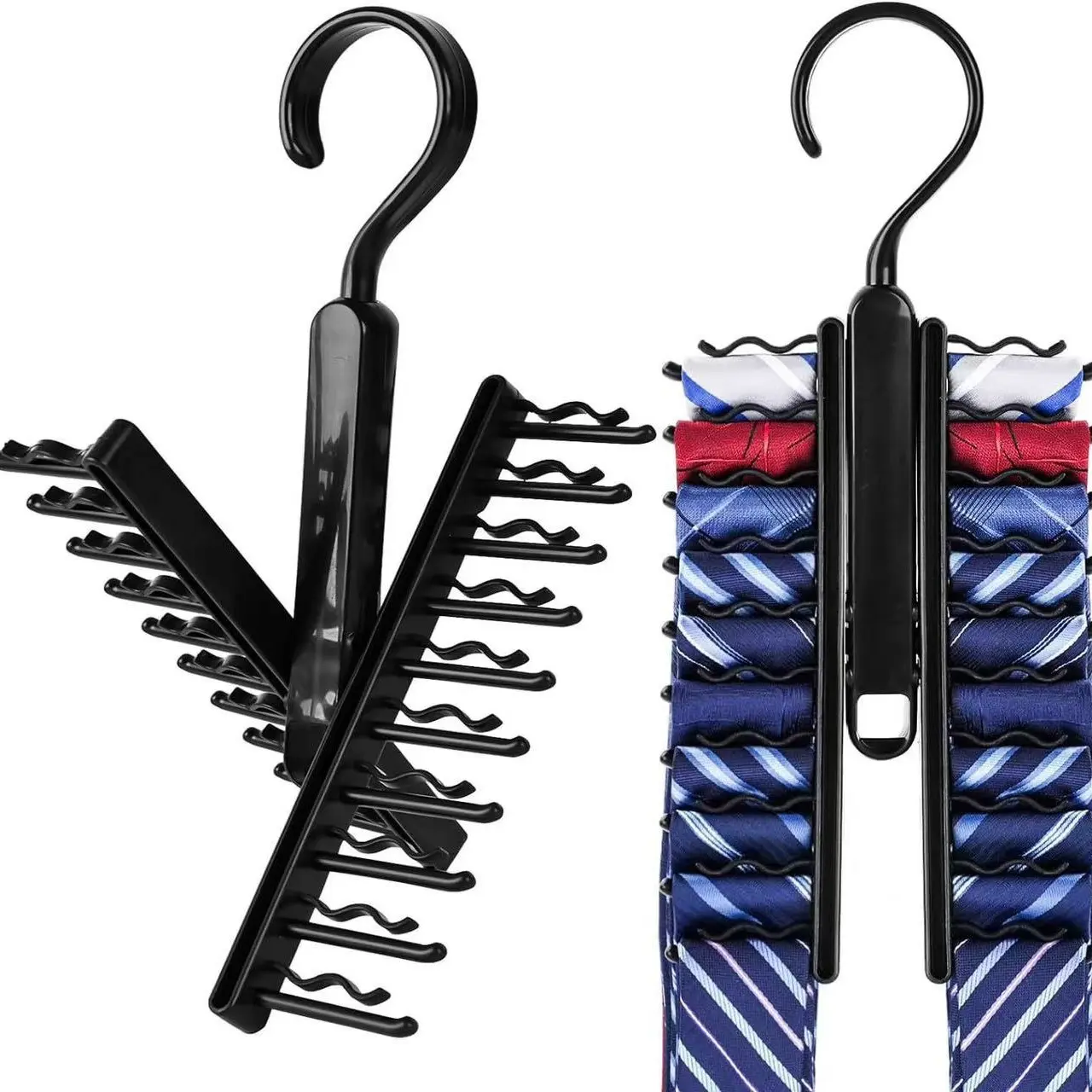 Tie Rack Organizer, Space-Saving Hanging Men's Tie Holder, Closet Storage Bag, Efficient Clothing Hanger Solution