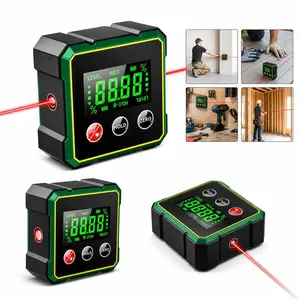 Portable Digital Angle Finder with Electronic Laser Digital Angle Finder with Electronic Laser, 4-Side Magnetic Inclinometer, Backlit Angle Gauge, Table Saw Miter Protractor, Woodworking Measuring Tool, Level Box for Precision Tasks