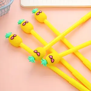 5Pcs Peach Heart Pineapple 3D Gel Pen Water-based Creative Student Ballpoint Pen