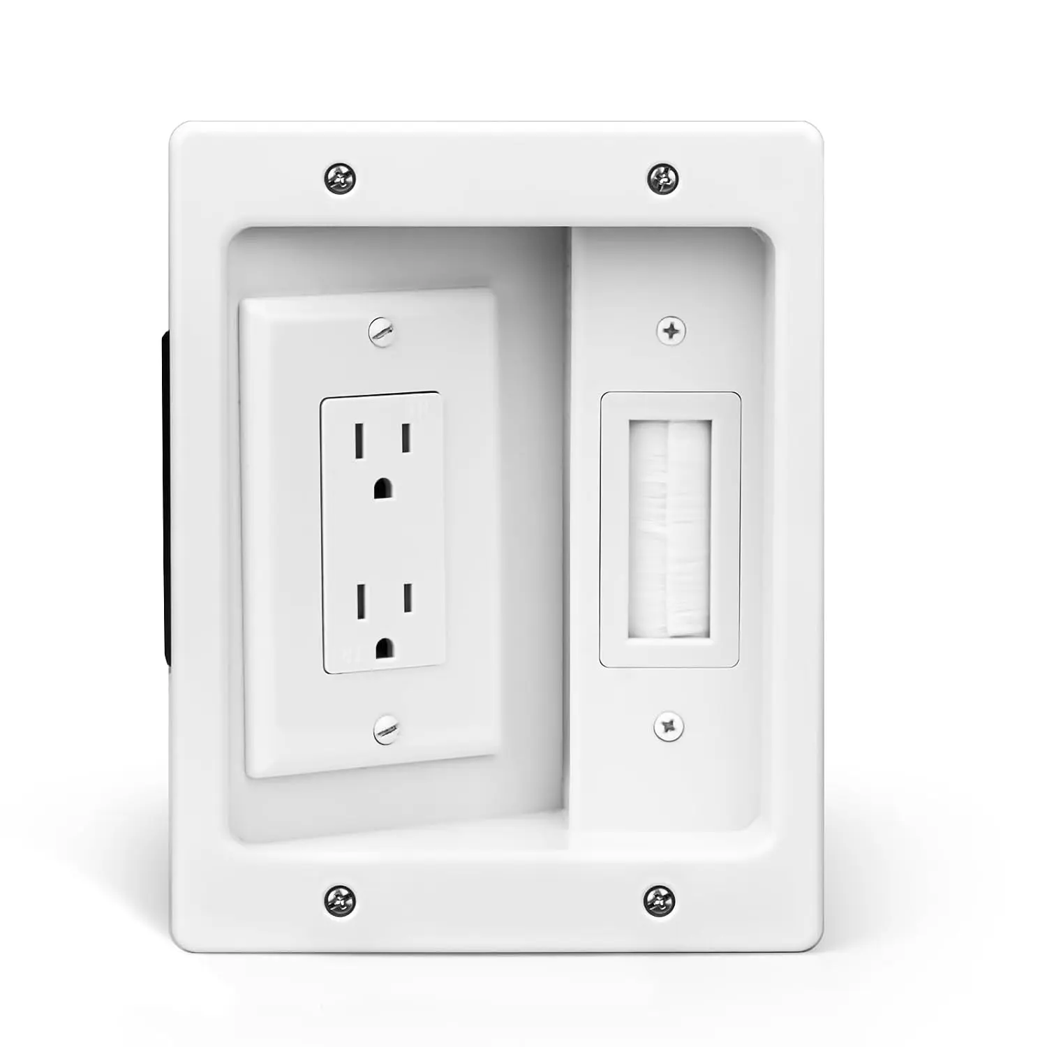 Wall  Concealer Management Box Recessed Outlet Wall Mount Behind TV |  Management Recessed Outlet Kit in Wall TV Connection Kit  Power Cables & Low  Wires Fits  Plugs