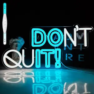 Don't Quit Neon Light, Adjustable LED Sign for Home Gym Decor, Office, Fitness Room, Gamer Space, Inspirational Wall Art
