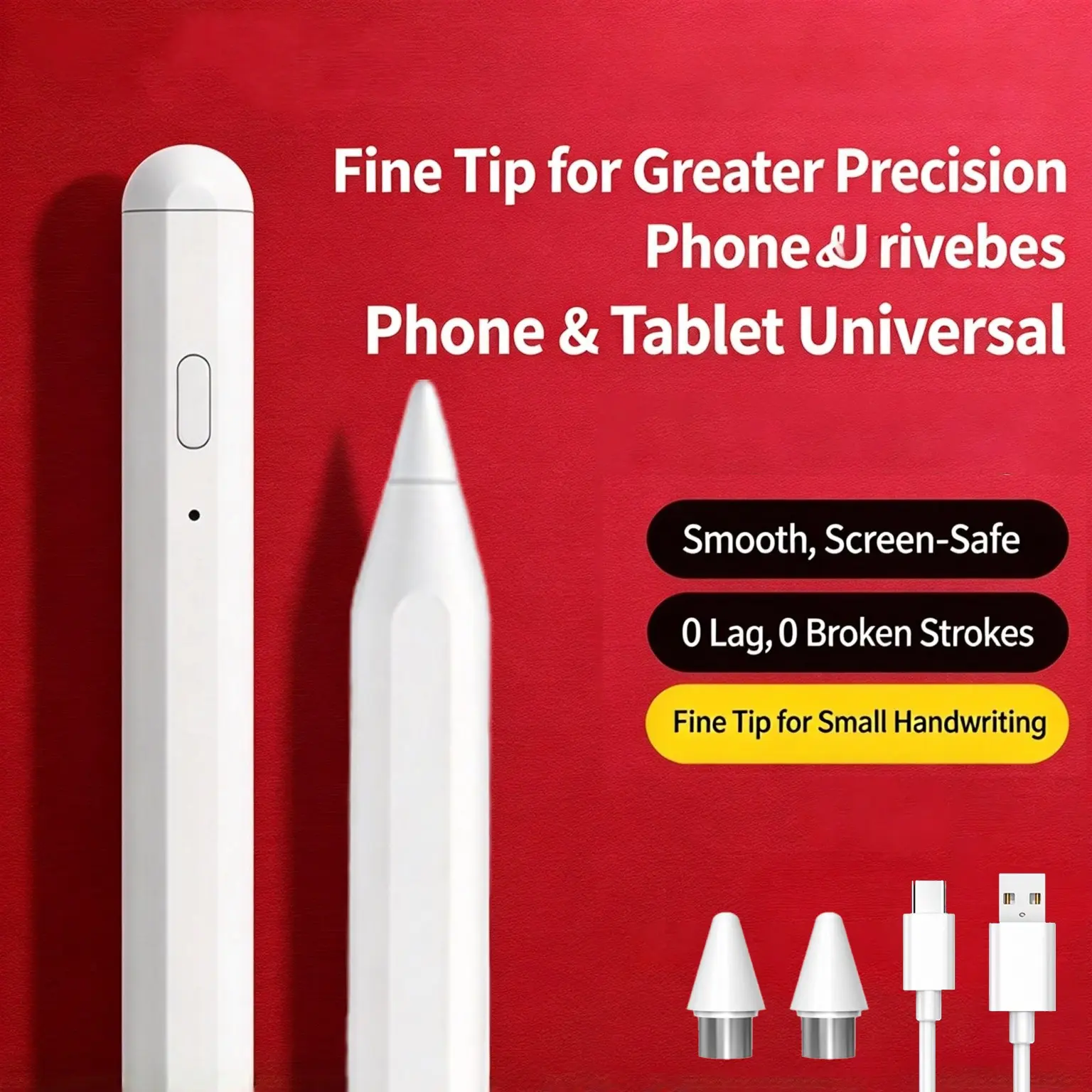 Universal Magnetic Touch Pen for Huawei, Android, Samsung, Xiaomi, Compatible with Apple Tablets, iPad, General Use Stylus, Smooth