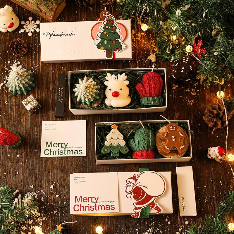 Cute Christmas Scented Candle Gift Set, Creative Handmade Aromatherapy Candles, Festive Home Decor, Perfect Holiday Present