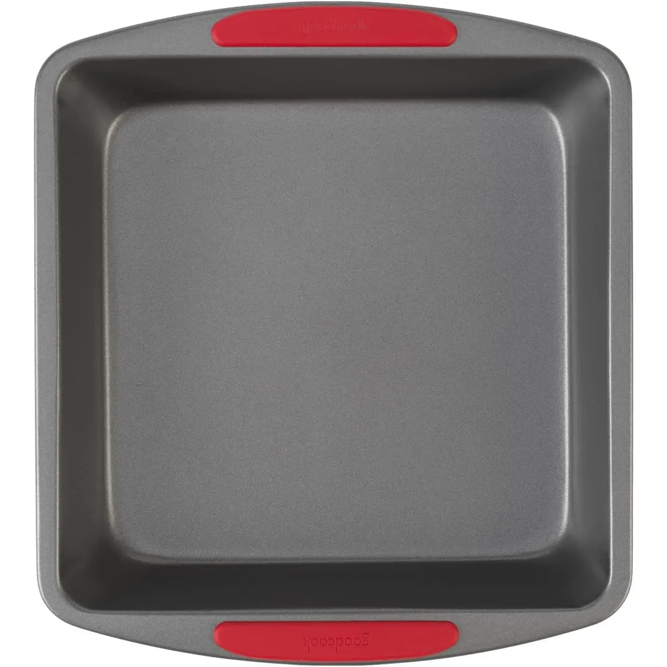 MegaGrip 8x8-Inch Square Baking Pan - Sturdy Heavy-Gauge Steel, Non-Stick, Silicone Grip Handles, Kitchen Oven Safe, Scratch-Resistant, Even Heat Distribution, Dishwasher Safe for Brownies, Bread