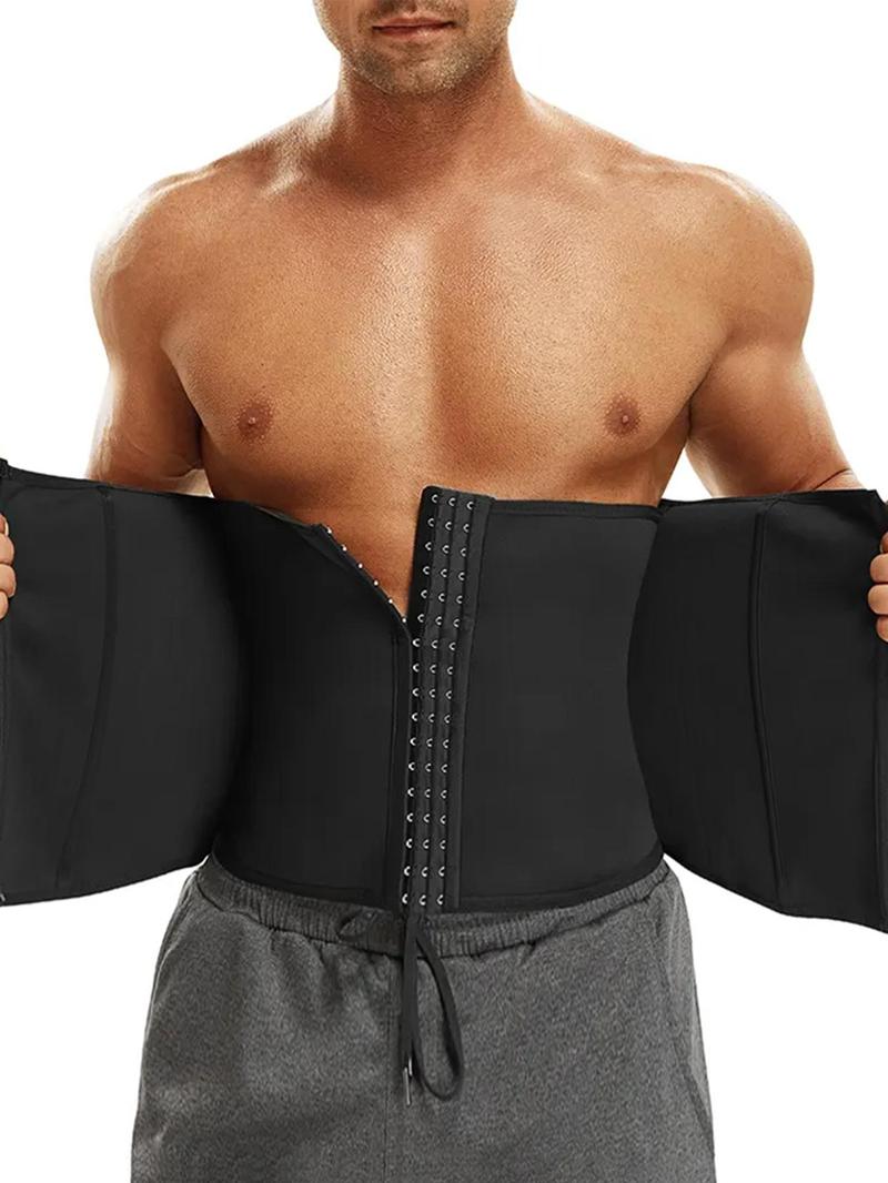 Men's Plain Adjustable Waist Trainer, Solid Color Waist Cincher, Shaper for Men, Tummy Control Shaper, Waist Trainer for Men, Menswear