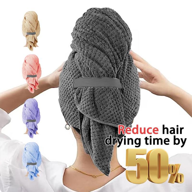 Hair Drying Towel Wrap, 1 Count Quick Absorption Lightweight Hair Towel Wrap, Hair Care Accessory for Home & Travel