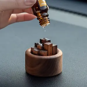Wooden Diffuser Set, Scent Diffuser, Round Wooden Stick Aroma Dispenser, Home Office Study Room, Slow Release Fragrance, No Flame No Battery, Decorative Essential Oil Holder