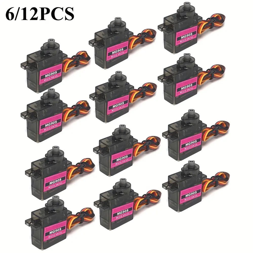 6/12pcs MG90S Servo Metal Gear Digital 180/360 Degree 9G Servo for RC Helicopter Airplane Boat Car for Rc Robot
