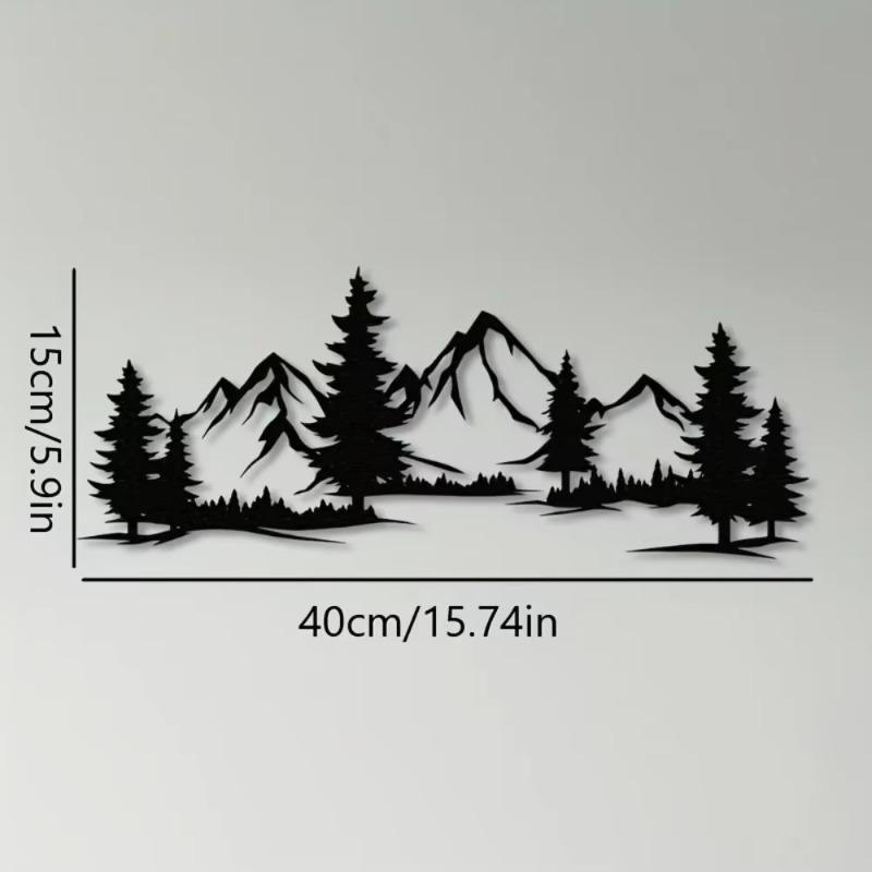 Mountain & Tree Pattern Wall Art, Rustic Forest & Mountain Wall Decor, Artistic Nature Wall Decor for Home Living Room Bedroom Farmhouse, Gift