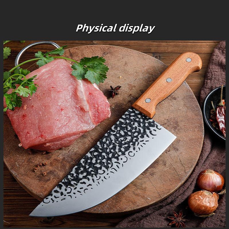 Handle Forged Hammer Cutting Knife, Forged Bone Scraper, Butcher's Skinning Knife, Household Sharp Cutting Knife Blade Meat Steel multi-purpose knife Handle Forged Hammer Cutting Knife, Forged Bone Scraper, Butcher's Skinning Knife, Household Sharp Cutting Knife Blade Meat Steel multi-purpose knife