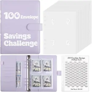 100 Budgeting Planner & Savings Challenges Budget Book, Envelope  Binder to Save $5,050, Savins Binder with  Pockets