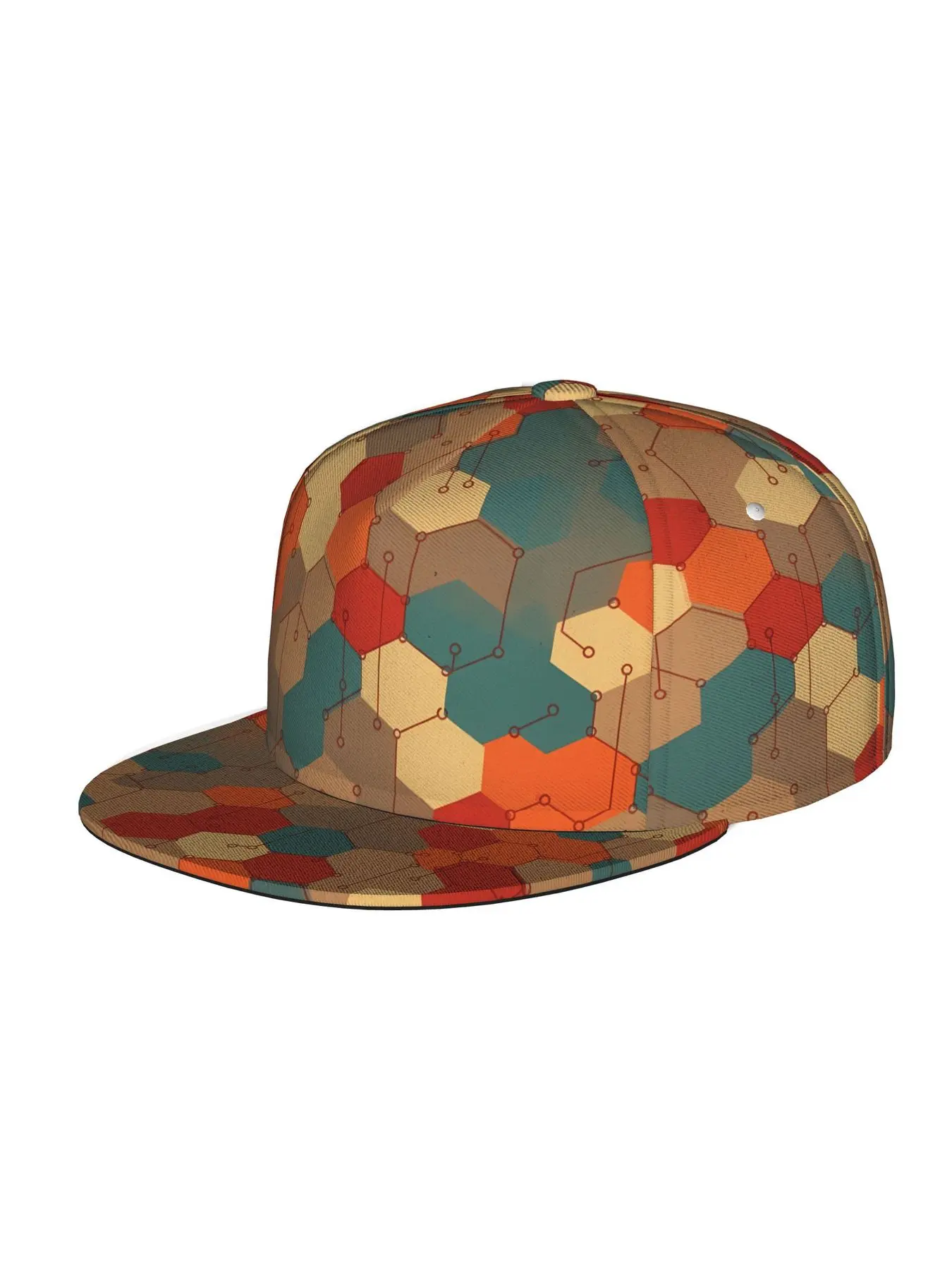 Colorful Hexagons Pattern, Unisex baseball cap, adjustable back buckle trucker cap, party baseball cap, punk-style sun hat, suitable for skateboarding, dancing and outdoor sports, all year round.