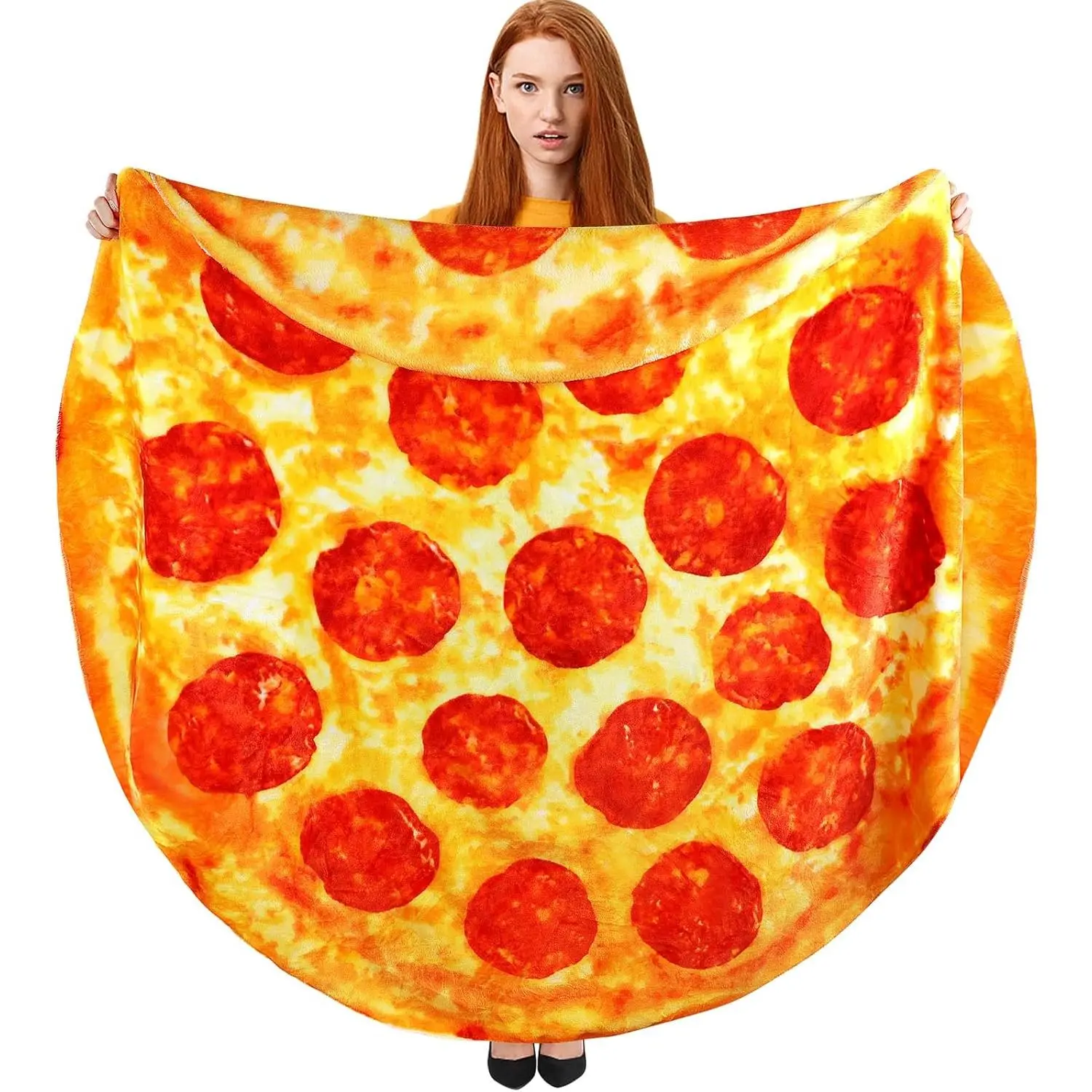 Pizza Blanket - Double Sided Giant Tortilla Blanket, Funny Gifts for Adults, Teens and  (71 Inches)