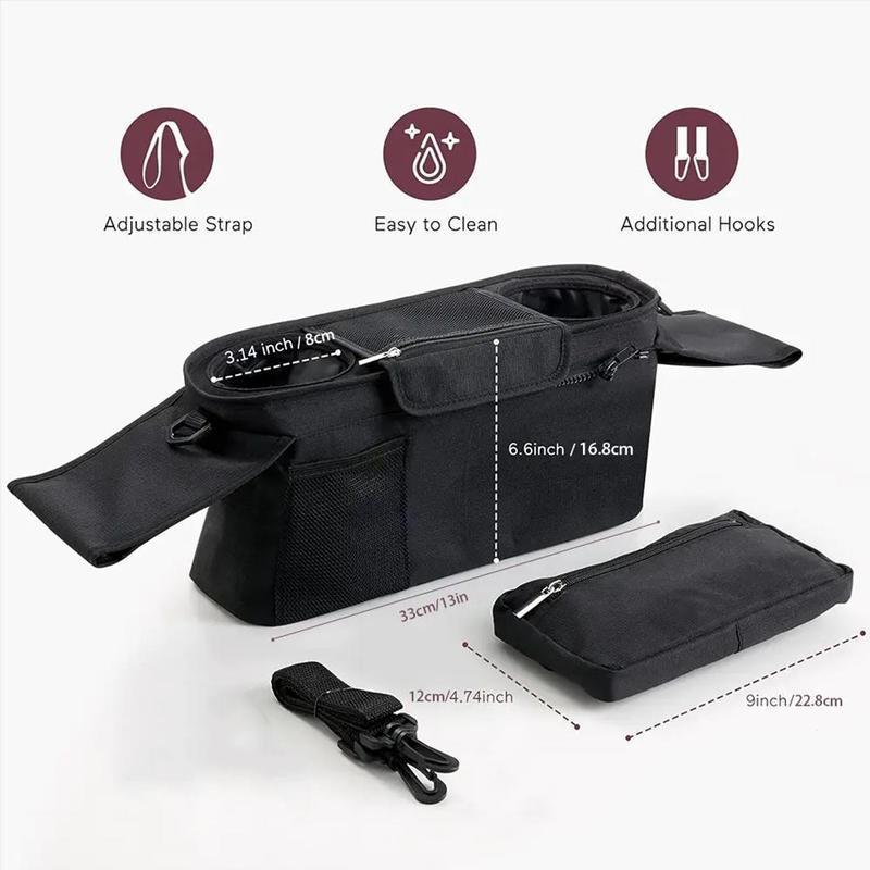 Stroller Storage Bag, 1 Count Multifunctional Diaper Organizer Bag, Baby Travel Essentials, Stroller Bag with Water Bottle Pocket, Home Organizer, Infant, Newborn