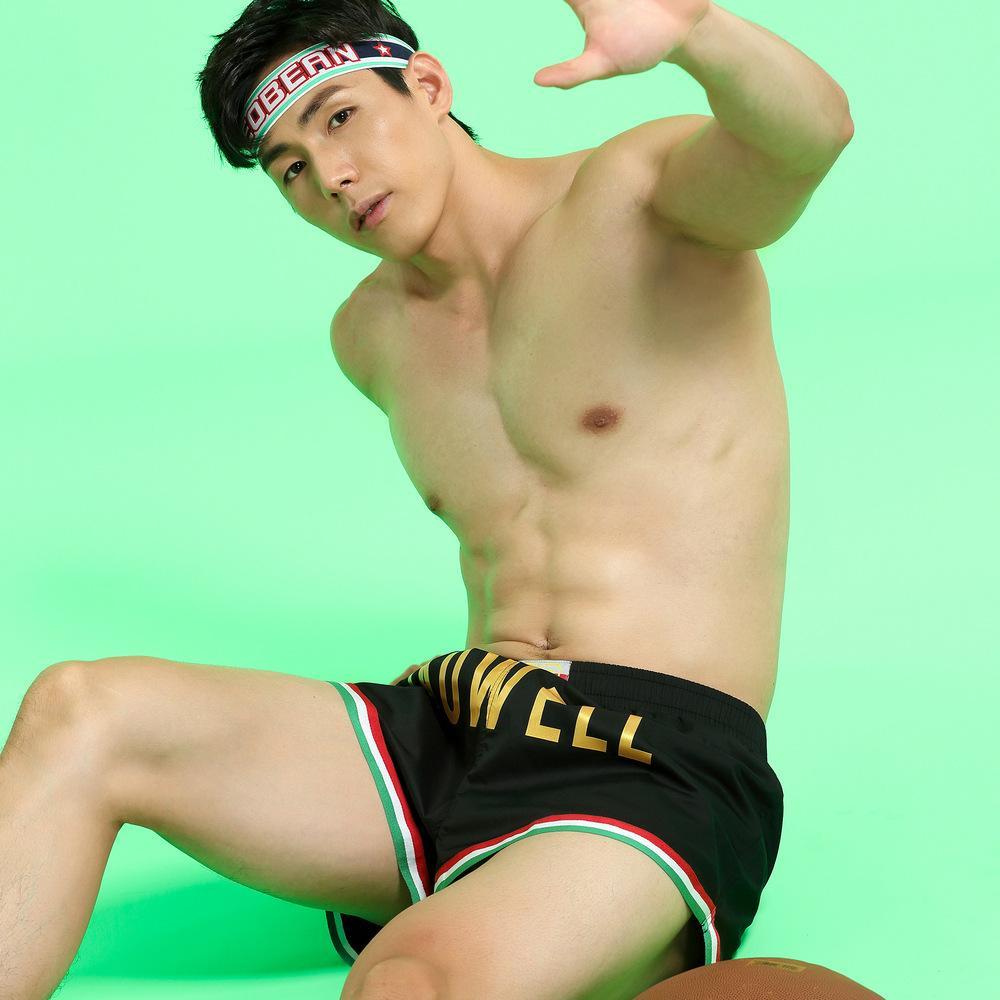 Tauwell Mens Sports Shorts Trendy Comfortable Youth Casual Three-Point Pants Polyester Fabric  - Menswear Trouser Elastic