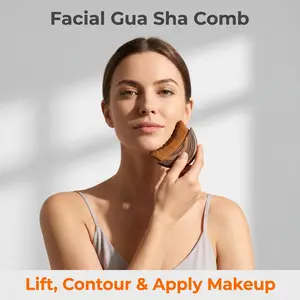 Lymphatic Contour Facial Gua Sha Brush, Eye & Neck Massager Brush for Skin Care, Enhance Circulation, Reduce Swelling, Promote Detoxification, Lymphatic Drainage Tool