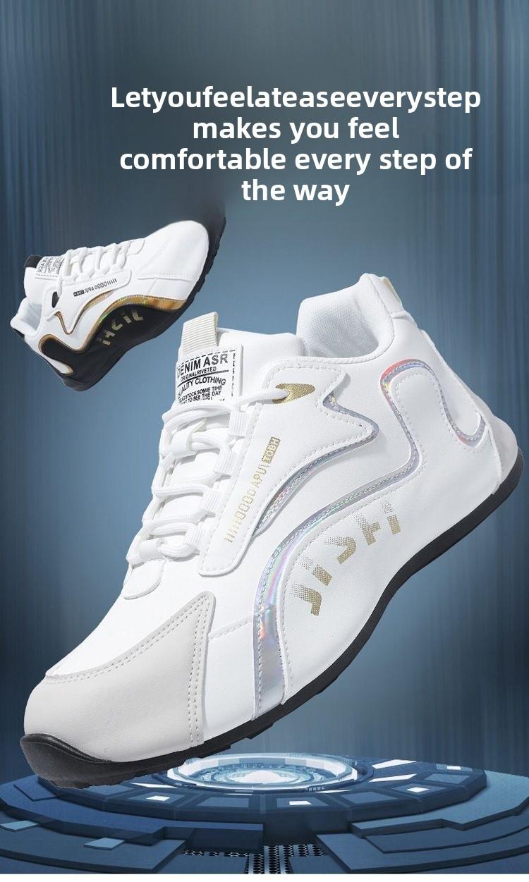 Men's Non-Slip Soft Sole Casual Sneakers, Comfortable Closed Toe Athletic Trainers for Men Outdoor Activities & Daily Walking