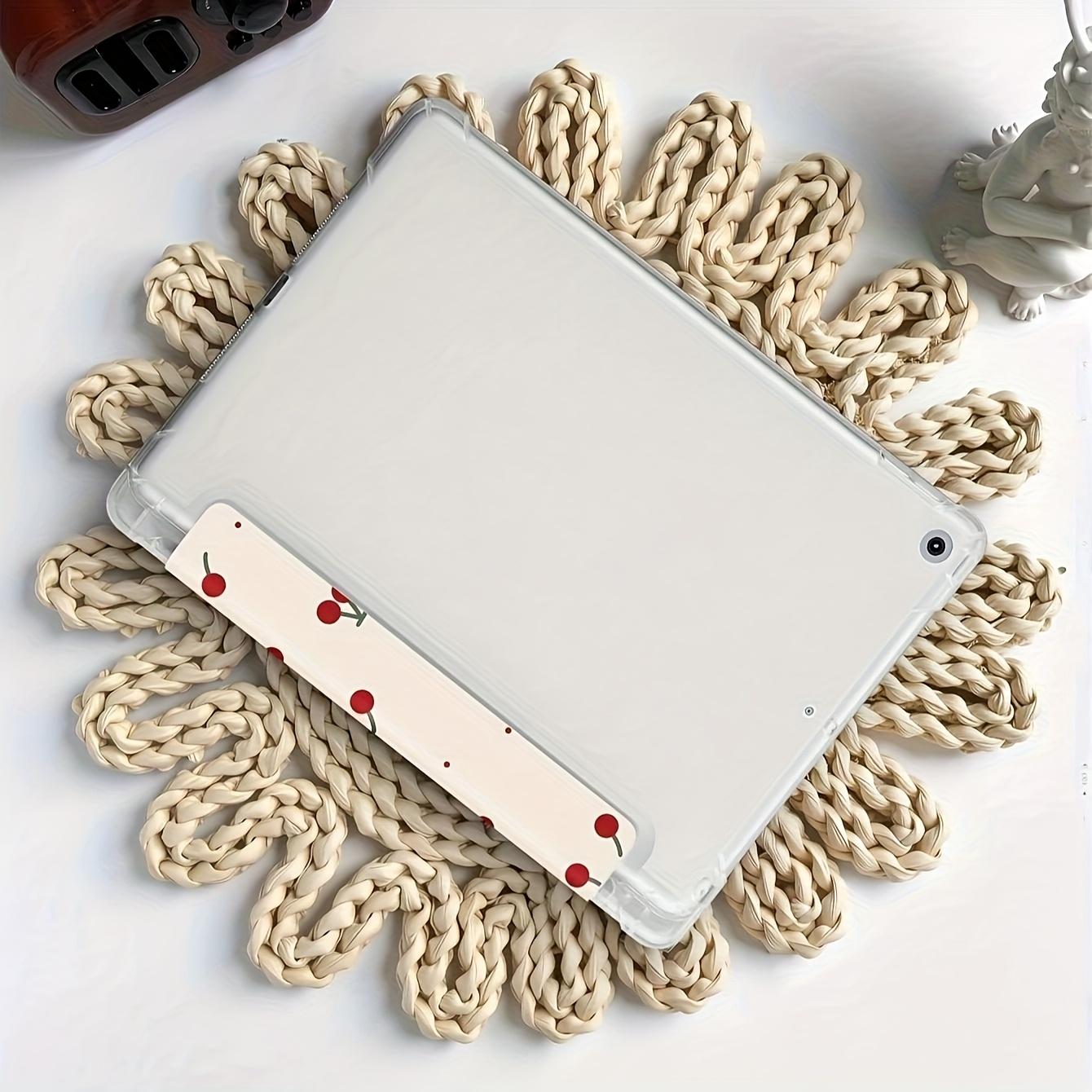 Full screen cherry pattern, with adjustable bracket and pen slot, foldable non-slip TPU protective case, suitable for iPad mini, iPad Air, iPad Pro/iPad 10th generation, 11th generation and other series of iPad protective cases