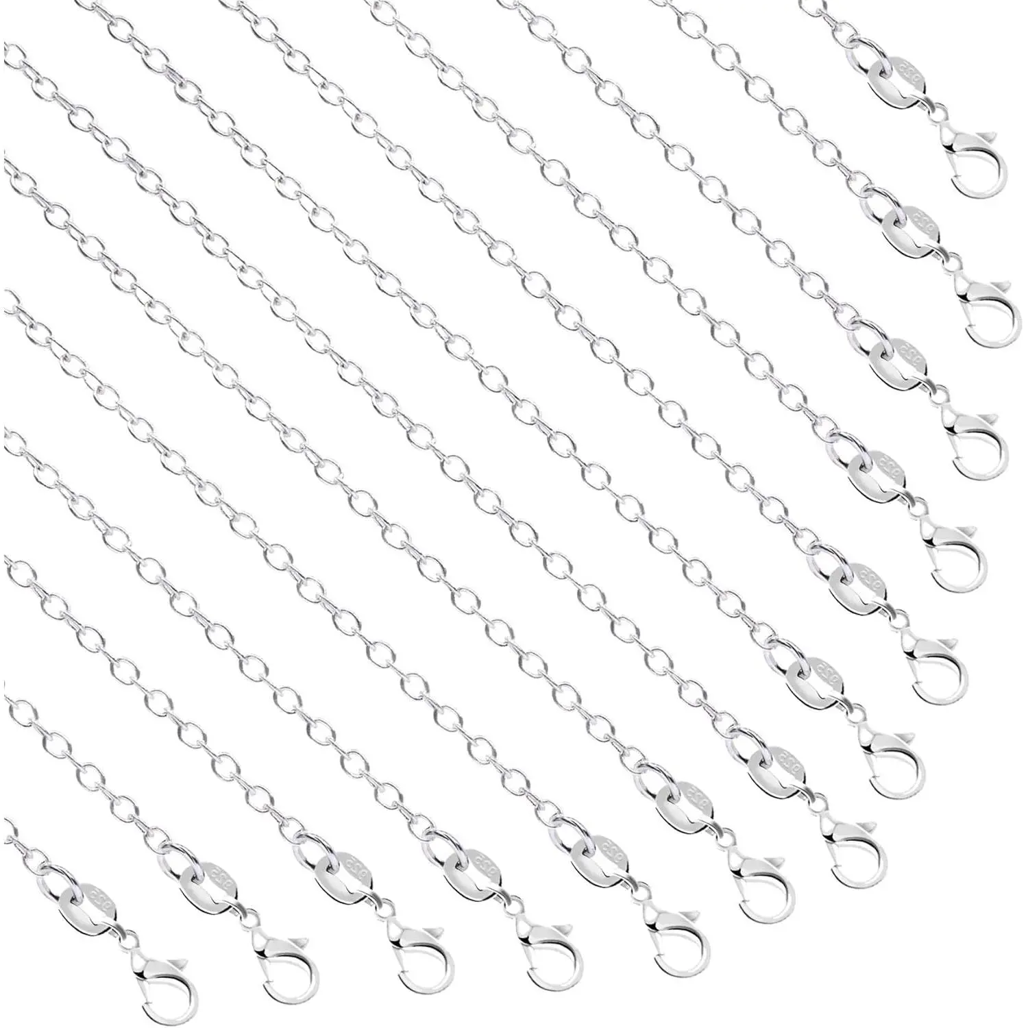 Necklace Chains, 15 Pack  Necklace Chains Bulk  Plated |  Chain Necklace for  Making, 18 Inches