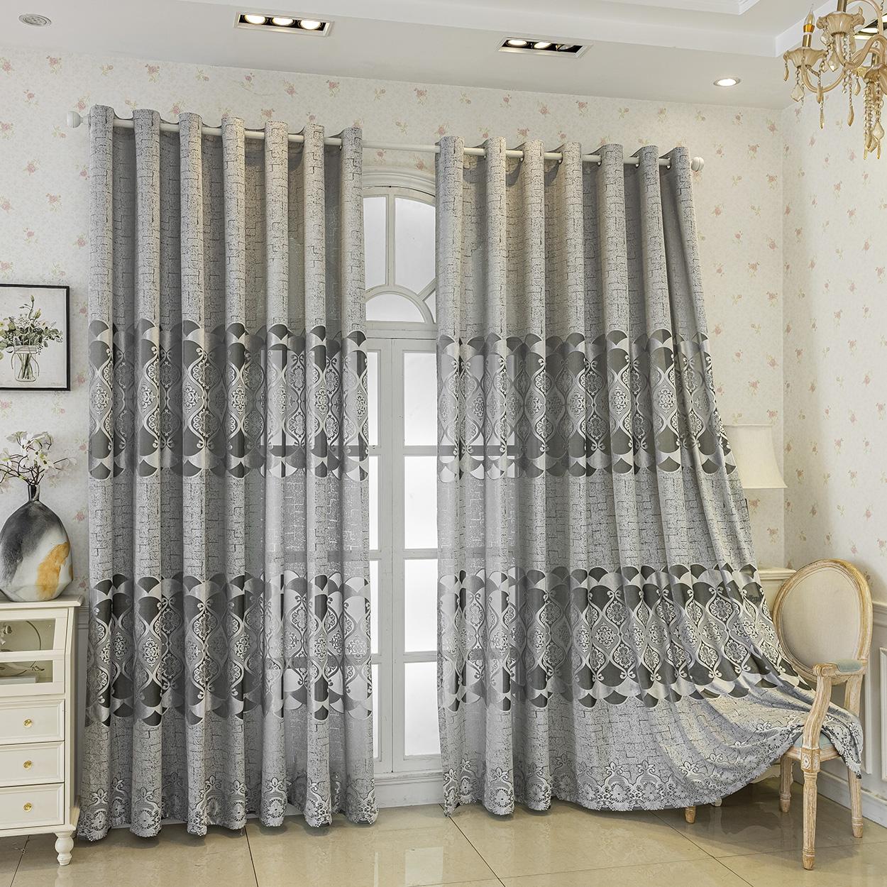 Geometric Pattern Window Curtain Panel, Easy Install Curtain, Modern Grommet Privacy Curtain for Living Room, Balcony, Bedroom and Restaurant, Home Decorative