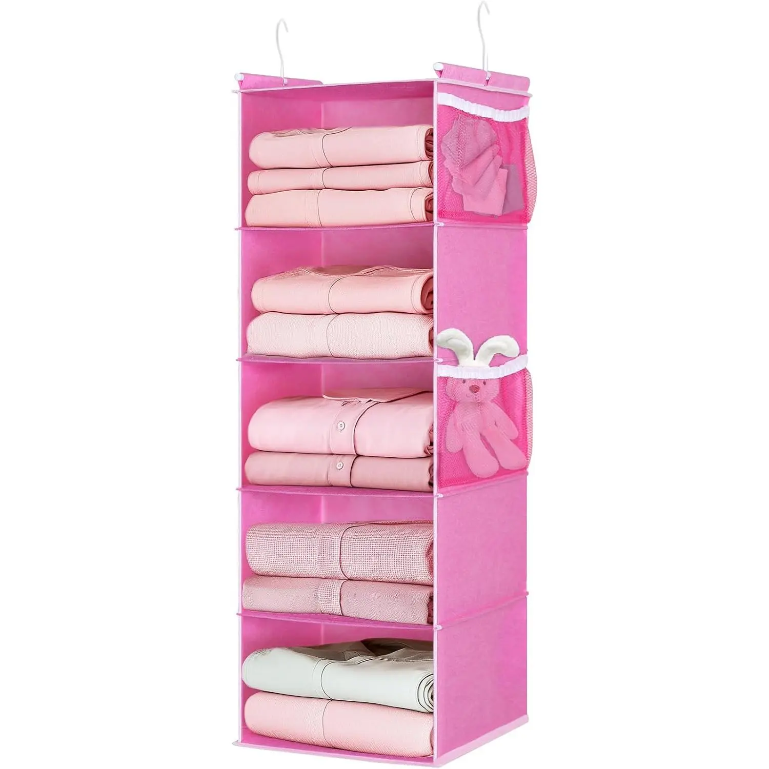 5-Shelf  Closet Organizer,  Storage Shelves with 4 Side Pockets Space-Saving for Bedroom, Foldable ()