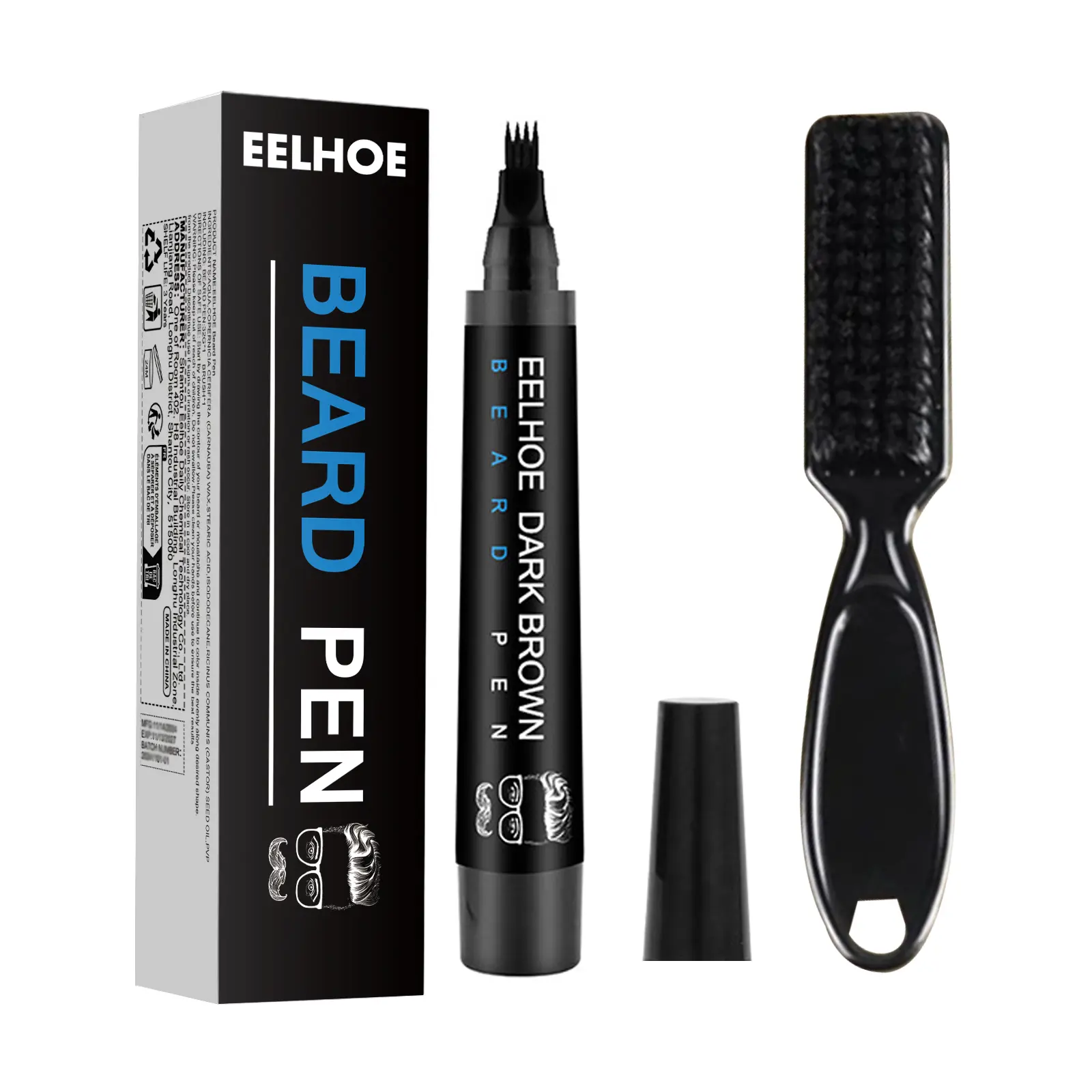 Foreign Trade Cross-Border Beard Filler Pen Kit, Waterproof, Sweat Resistant, Makeup Free Beard Pen Beard Pen Contour Lash Extensions