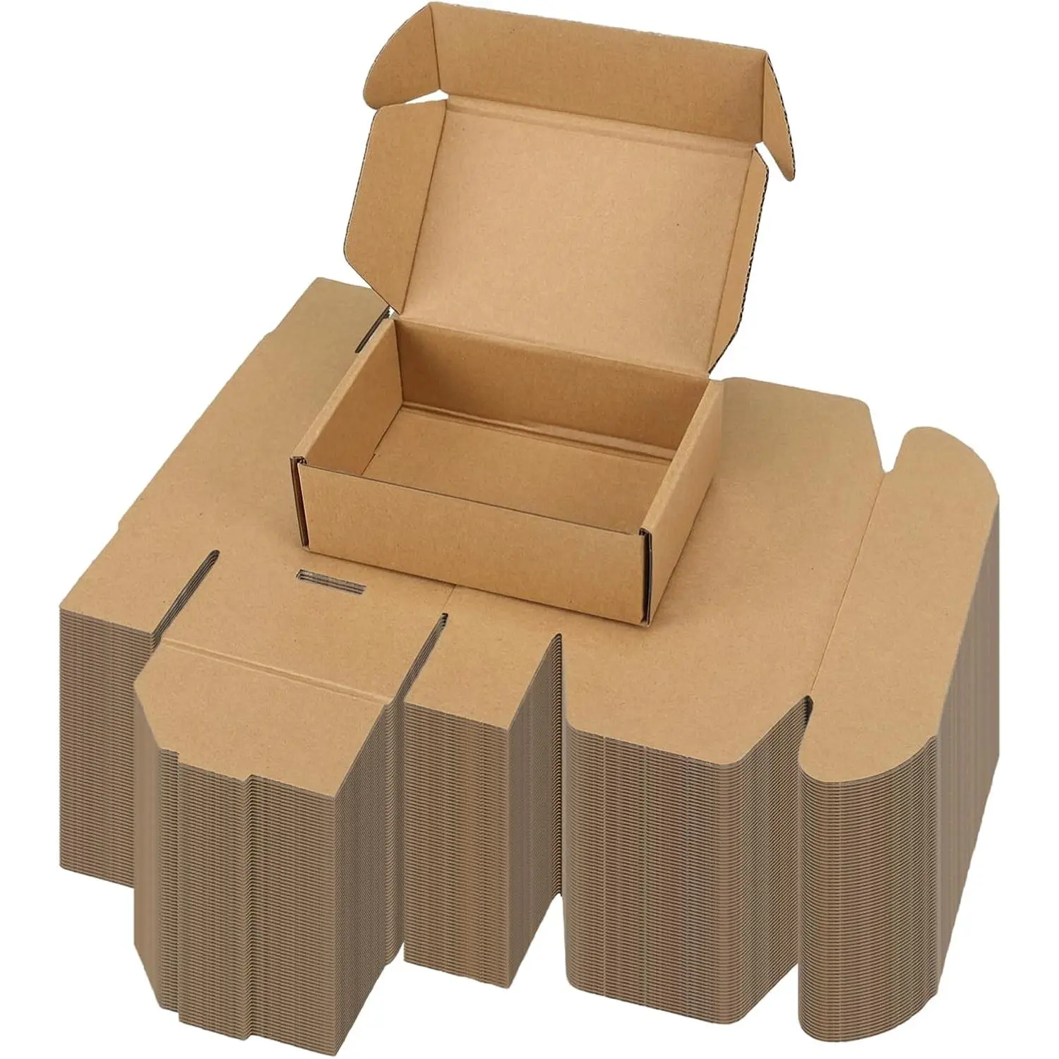 6x4x 2inch shipping boxes, 75 pieces, brown| Lockable mailing boxes for packaging small businesses, cardboard gift boxes for packaging and mailing gifts