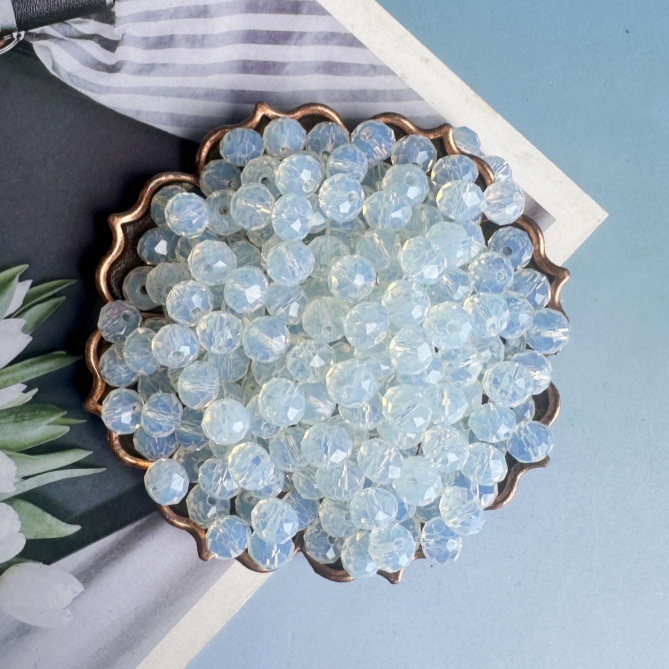 8mm Glass Bead, 100pcs/set Transparent High Gloss Bead, DIY Jewelry Making Supplies for Necklace Bracelet Earrings Pendant, Crafts