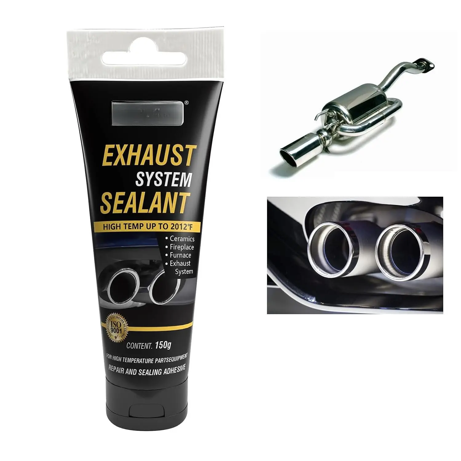 High Temp Exhaust Repair Kit & Muffler Sealant (5.3 oz) | Non-Slumping Exhaust Putty, Exhaust Leak Repair for Muffler, Tailpipe and Catalytic Converter