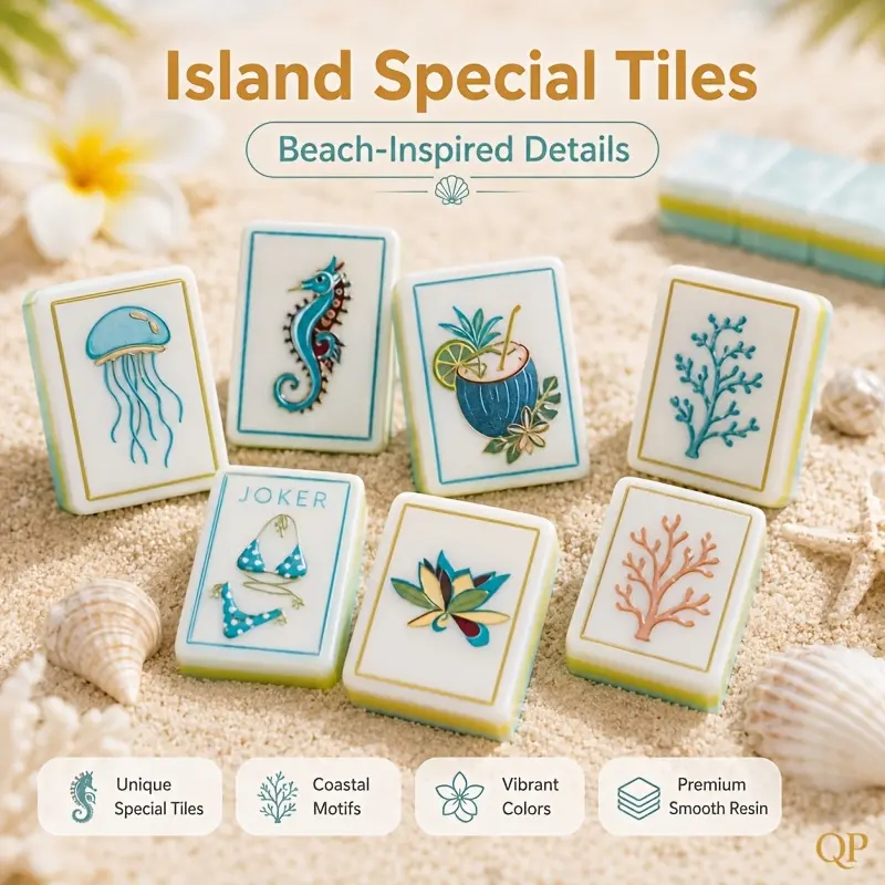 American Mahjong Tiles - Shiny Striped Border, Sea Glass Jellyfish Domino-Shape Vibrant Acrylic Tabletop Game, Ideal Board Games for Family Night Home Leisure Gift Tablegame Boardgames