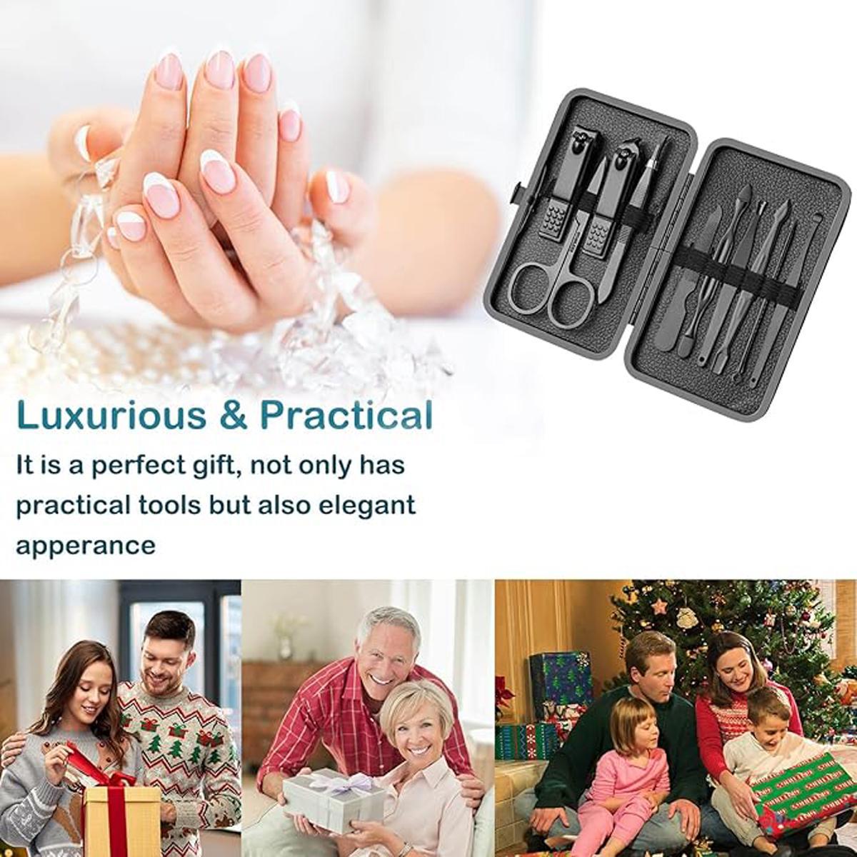 24Pcs Stainless Steel Nail Clipper Set with Storage Case,Stainless Steel Nail Clipper Kit,Professional Manicure & Pedicure Tool Set,Nail Cutter Kit Wallet,Nail Care Tool for Home & Travel, Body Care Products, Nail Supplies,Chrismas Gift New Year Gift