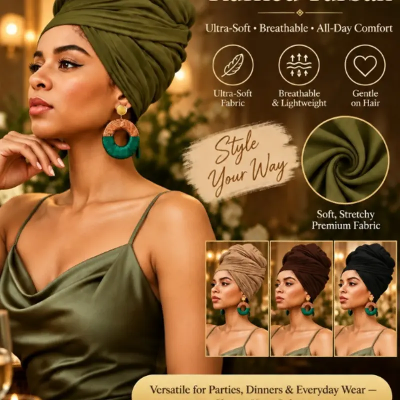 4 Pcs Boho Pleated Headscarf Hats, Scarf for Hair, Fashion Headscarf, Boho Style Scarf, Elegant Solid Color Ultra Soft Breathable Long Strap, Multiple Colors Available, Perfect for Parties and Daily Wear