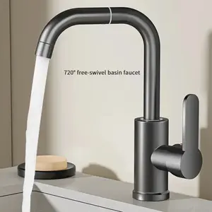 Elegant 360Rotating High Arc Faucet for Kitchen and Bathroom Use,360Rotation Design with Brushed Finish, Ideal for Drinking Water, Basin Mixer Tap, Stainless Steel Tap, Kitchen Faucets