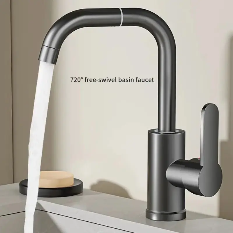 Elegant 360Rotating High Arc Faucet for Kitchen and Bathroom Use,360Rotation Design with Brushed Finish, Ideal for Drinking Water, Basin Mixer Tap, Stainless Steel Tap, Kitchen Faucets, Rotatable Rotary Faucet