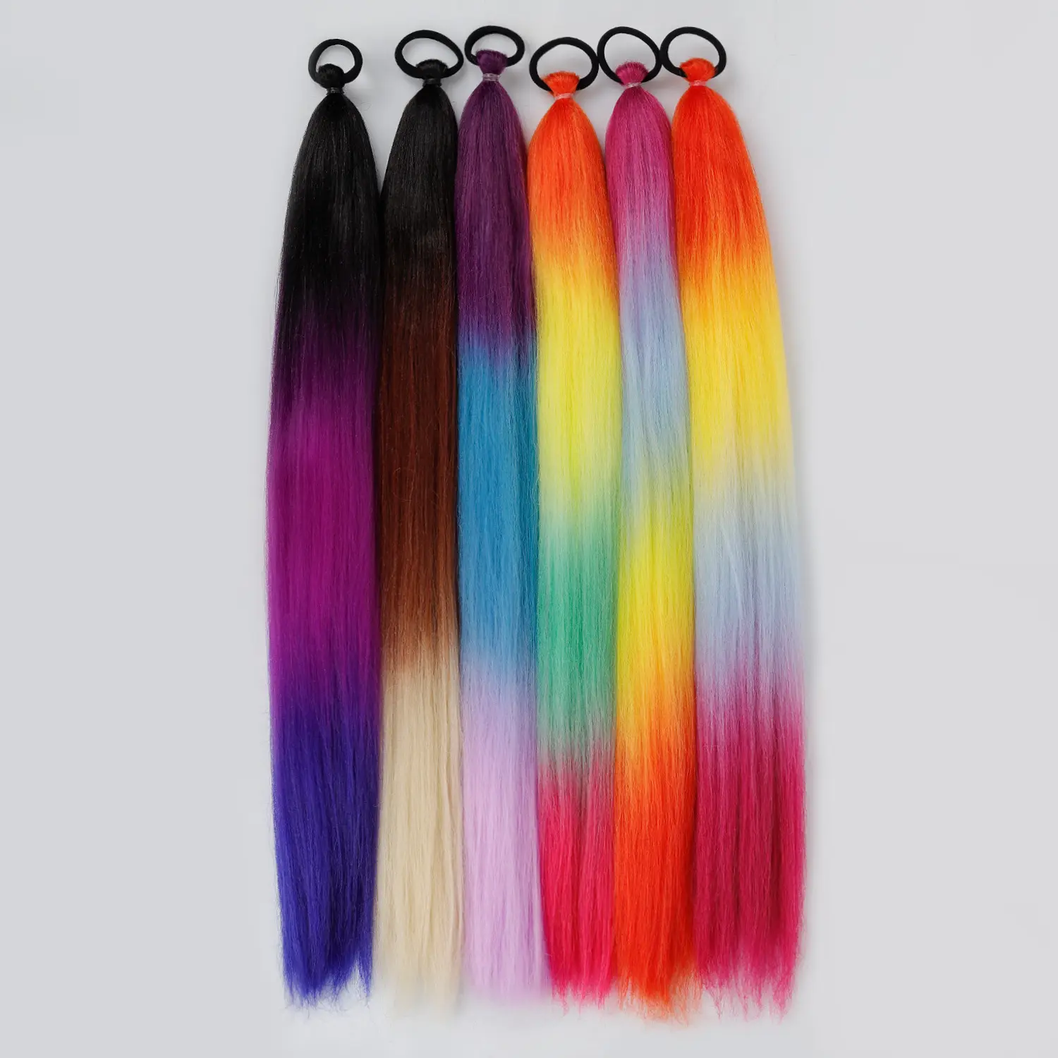 Wig hair tie ponytail for women, long fluffy ponytail, colorful hair tie ponytail, YK long wig hair extensions