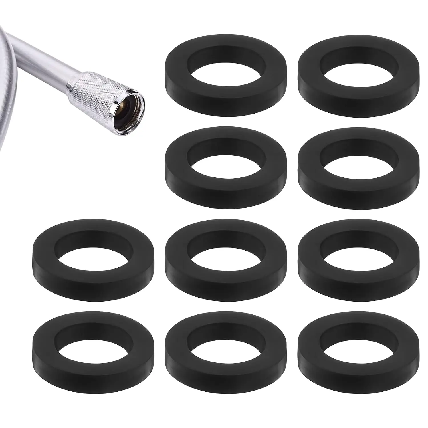 10 count Shower  Gasket, Black Shower Hose Washers, 3/4 Inch Rubber Washers for Shower- and Hose Connecting, Creates A Seal to  Leakage