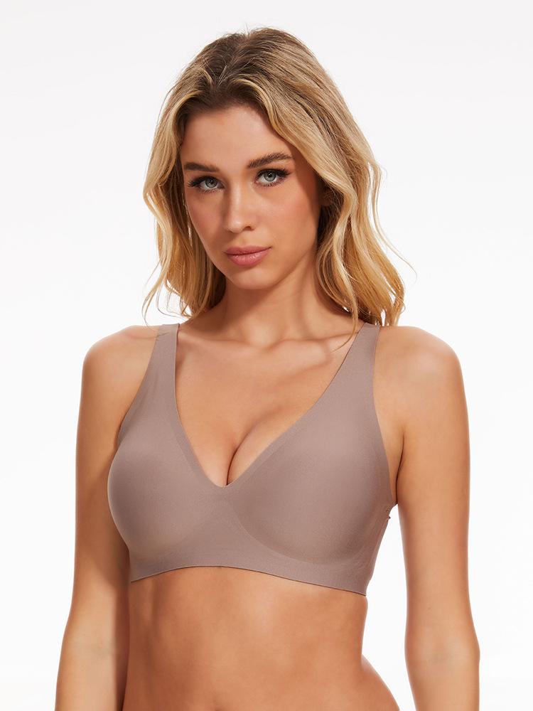 Women's top, seamless steel-edge comfortable full-cup style, suitable for daily wear, smooth appearance, with support and comfort.