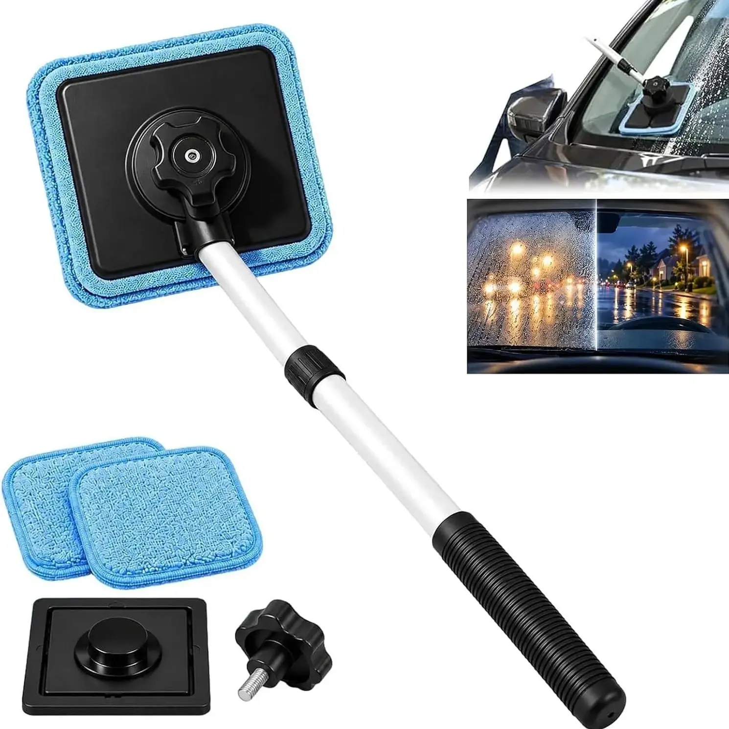 Double Magnetic Car Windshield Cleaner, Dual-Sided Magnetic Window Cleaner, Stripe-Free Cleaning, Car Glass Cleaner, Magnetic Technology, Automotive Windshields Cleaner